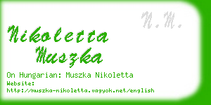 nikoletta muszka business card